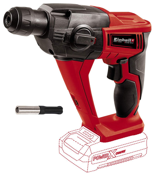 Einhell TE-HD 18 Li-Solo Martello Tassellatore 3 funzioni a batteriaPower X-Change (18V, giri al min. 0-1100,percussioni al min. 0-5700, 1,2 joule, torsione 9,9 Nm, senza batteria e caricabatteria)