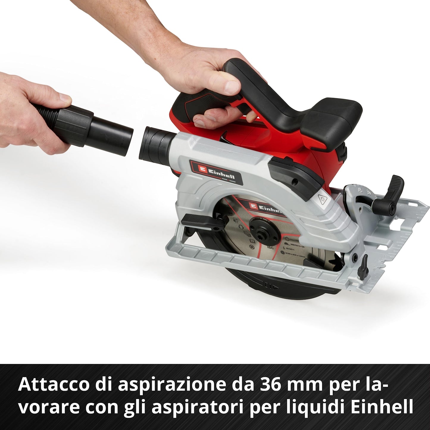 Einhell Sega circolare a batteria TE-CS 18/190 Li BL - Solo Power X-Change (18V, giri al min. 3800, lama Ø190 x Ø20,taglio max 65 mm, luce led, senza batteria e caricabatteria)