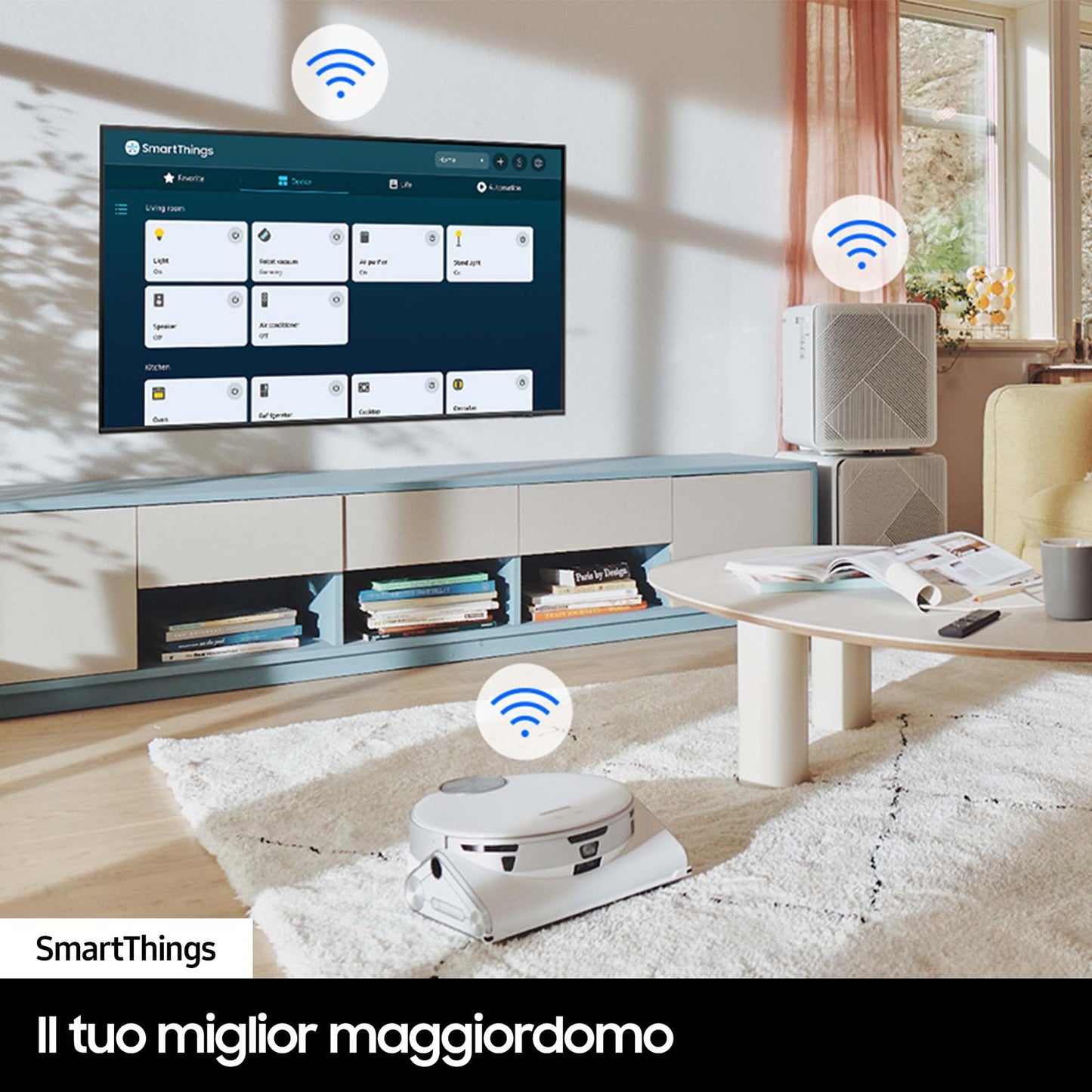 Samsung TV UE65CU7090UXZT Crystal UHD 4K, Smart TV 65", Crystal Processor 4K, Slim Look, Q-Symphony e OTS Lite, DVBT-2, Integrato con Bixby, compatibile con Alexa e Google Assistant, Black [2024]