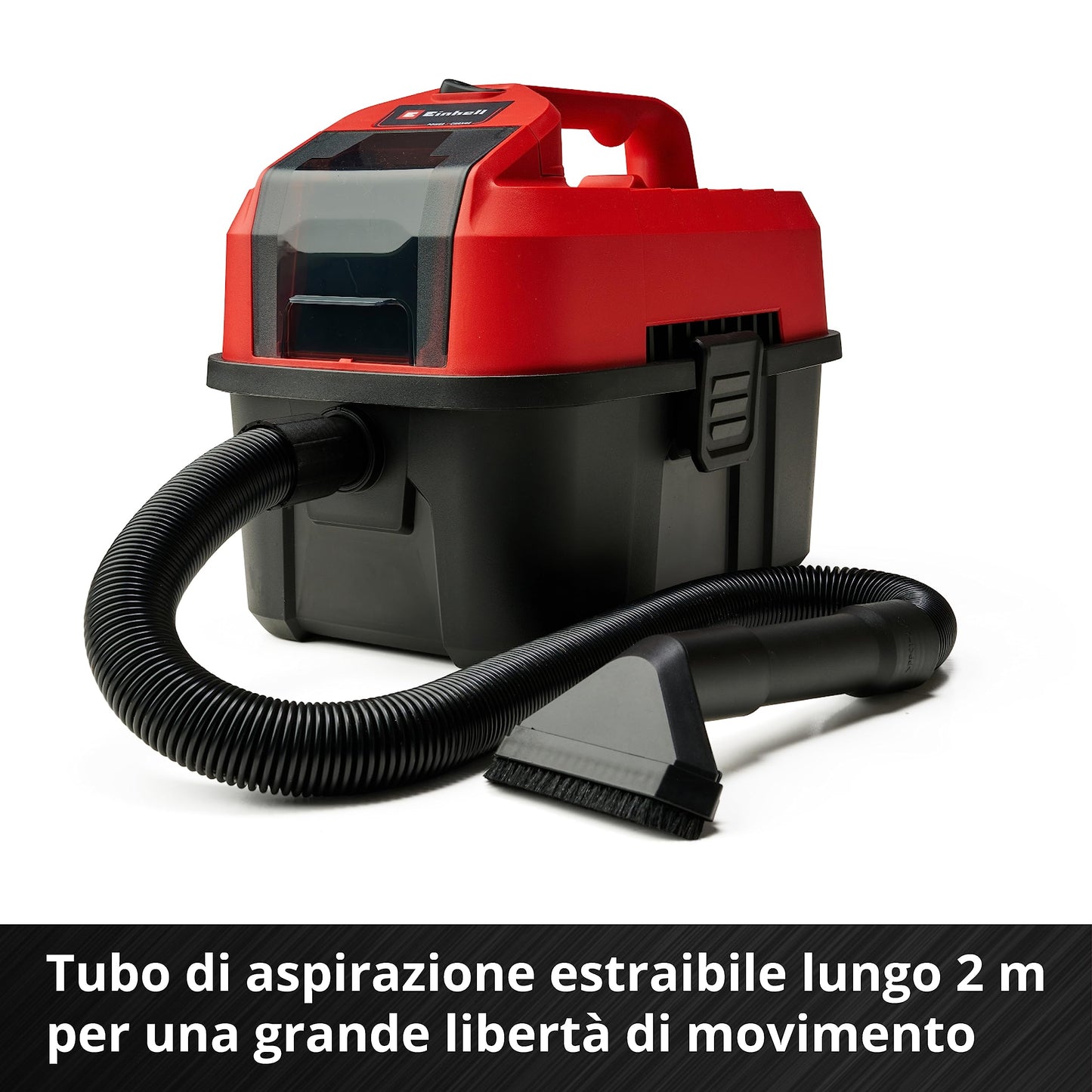 Einhell TE-VC 18/10 Li-Solo Aspirasolidi e liquidi Power X-Change (Vano 10 L, depressione 90 mbar, tubo fles. 2 m, accessoriato, senza batteria e caricabatteria)