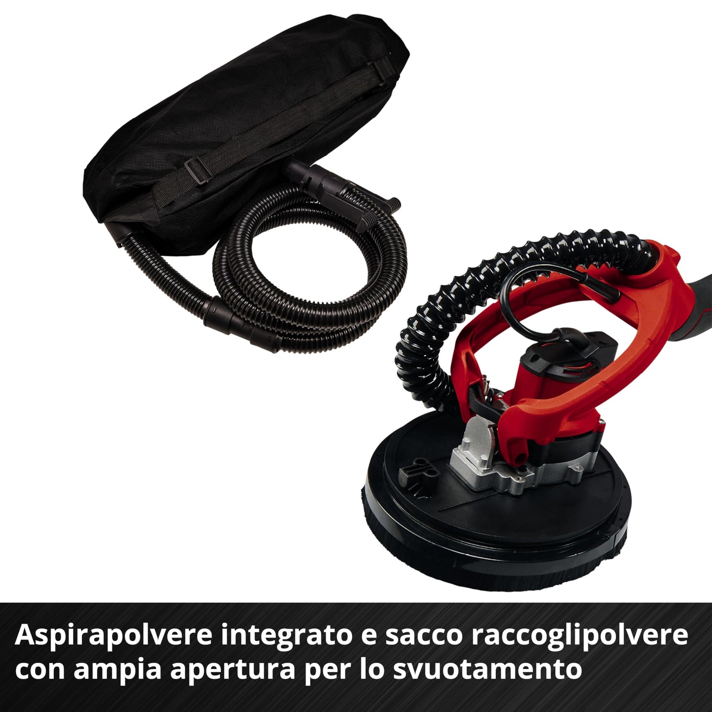 Einhell TE-DW 18/225 Li - Solo Levigatrice per muro a batteria Power X-Change (18 V, diam. Platorello 225 mm, Incl.6 fogli carta abrasiva e 1 rete abrasiva, valigetta, senza batteria e caricabatteria)