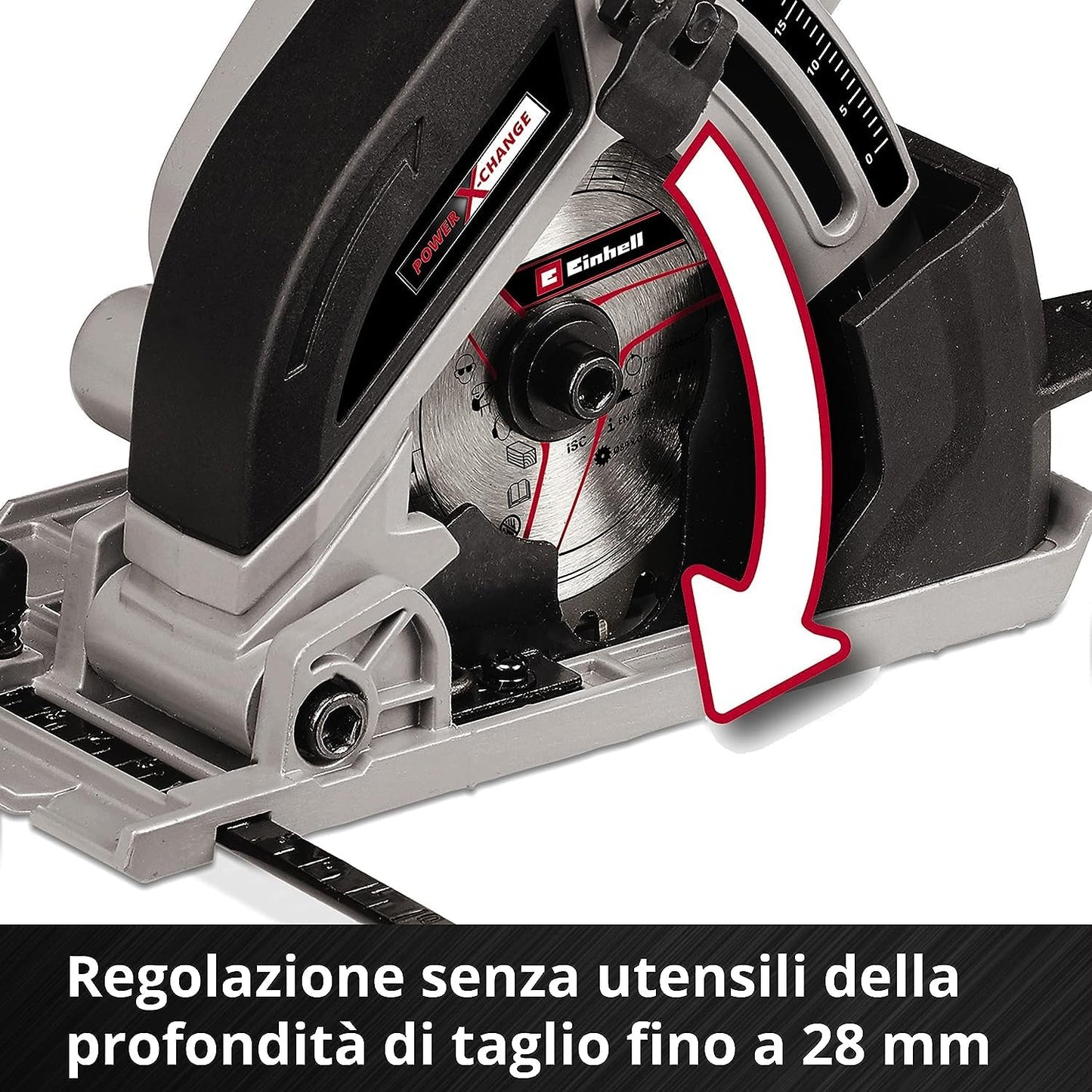 Einhell Mini sega circolare manuale a batteria TE-CS 18/89 Li-Solo Power X-Change (ioni di litio, 2500 min-1, profondità di taglio 28 mm, diametro lama 89 mm, senza batteria e caricatore)