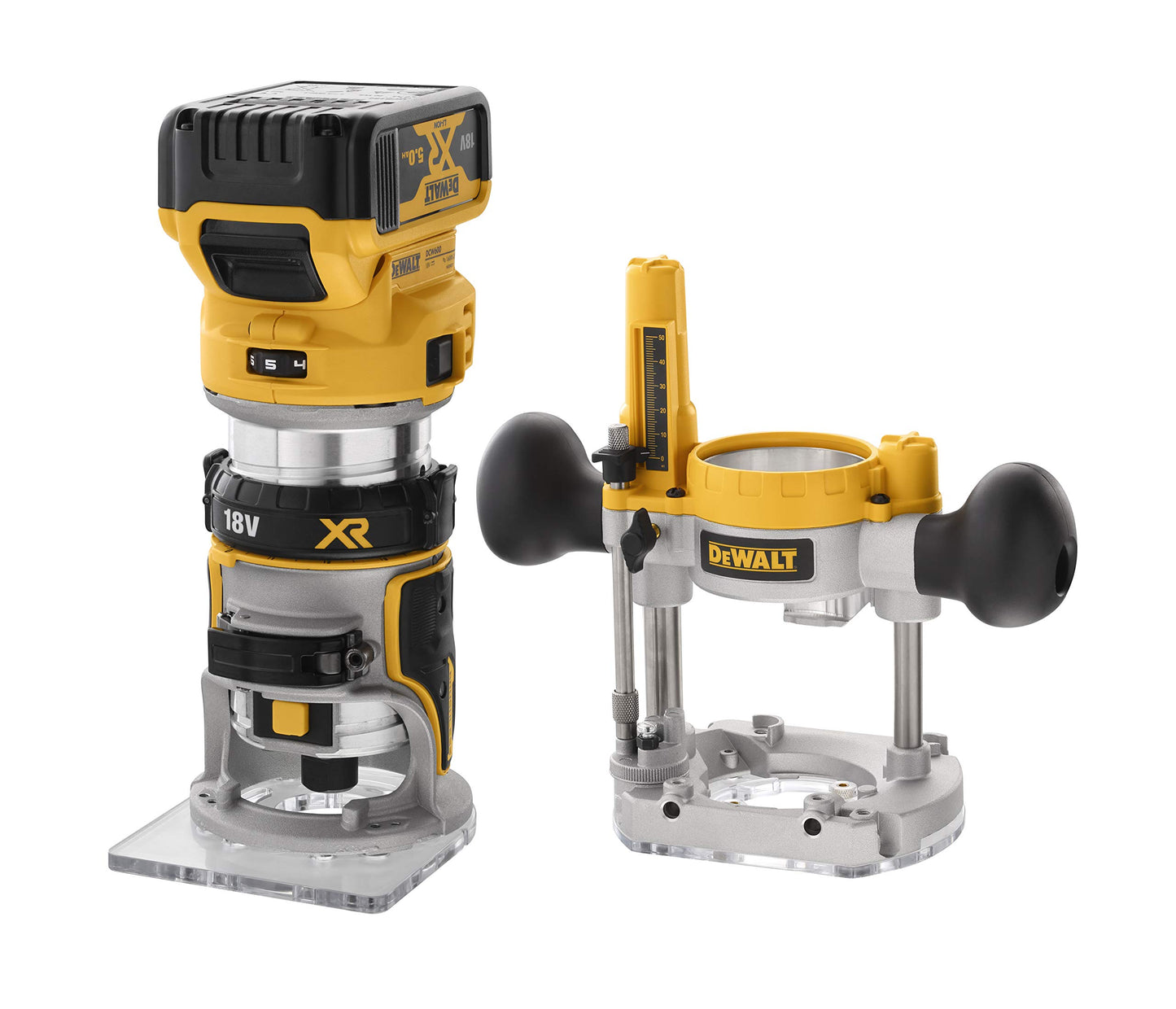 DEWALT Elettrofresatrice con adattatore per base fissa, DCW604P2-QW