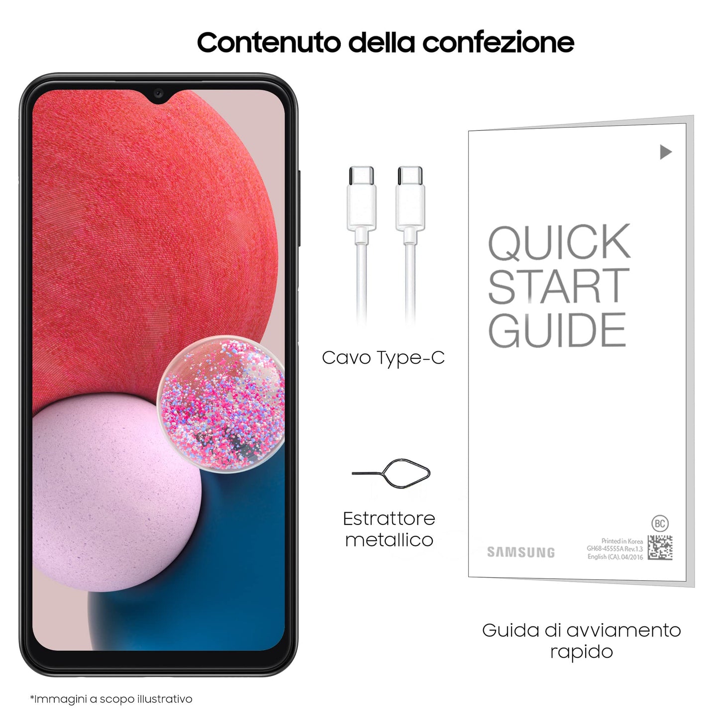 Samsung Galaxy A13 Smartphone Android, Display Infinity-V da 6.6 pollici, Android 12, 4GB RAM e 128 GB di Memoria interna espandibile, Batteria 5.000 mAh, Black [Versione italiana]