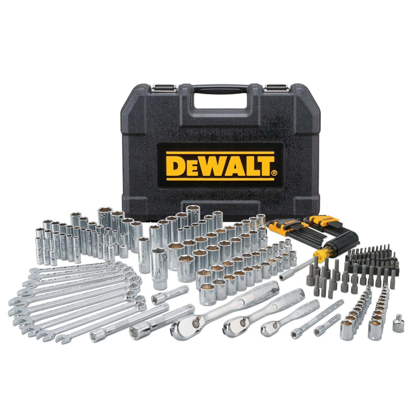 DEWALT Set di strumenti meccanici, unità da 1/4" e 3/8" e 1/2", SAE/Metric, 205 pezzi (DWMT81534)