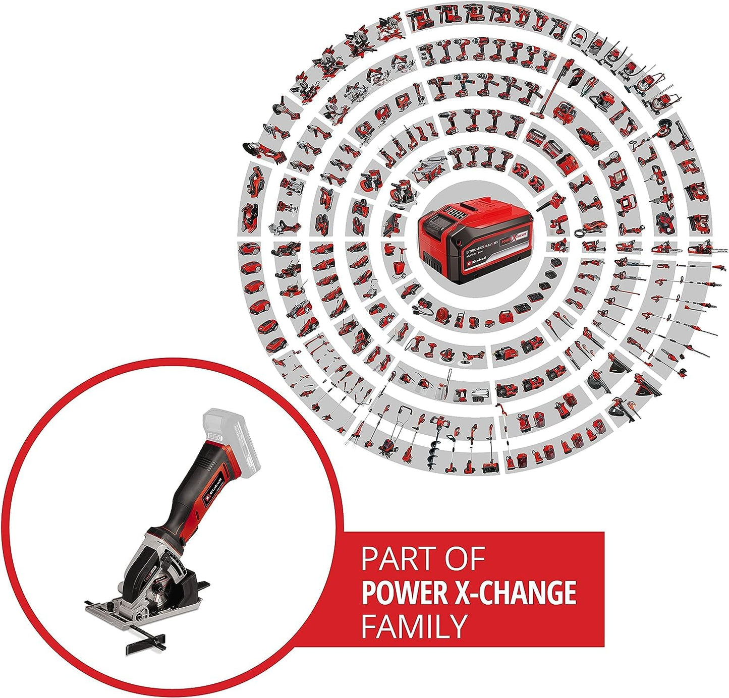 Einhell Mini sega circolare manuale a batteria TE-CS 18/89 Li-Solo Power X-Change (ioni di litio, 2500 min-1, profondità di taglio 28 mm, diametro lama 89 mm, senza batteria e caricatore)