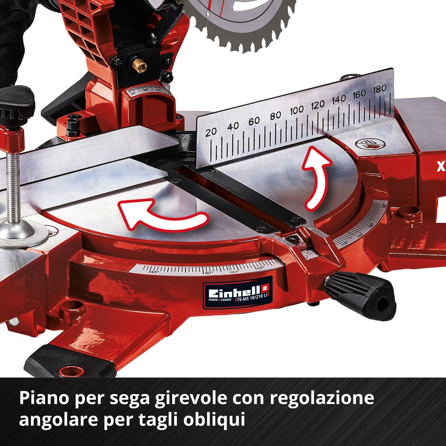 Einhell Troncatrice TE-MS 18/210 Li - Solo Power X-Change (Li-Ion, 18 V, 3000/min, lama in metallo duro, senza batteria e caricabatteria)