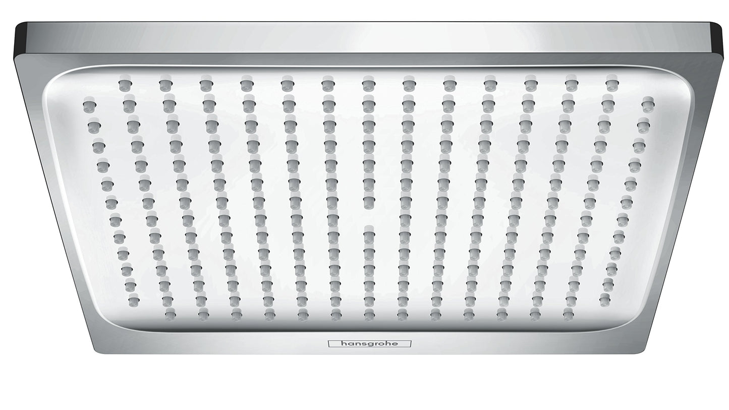 hansgrohe Crometta e - Soffione Doccia, Doccia a Pioggia Quadrato (240 X 240 Mm) con 1 Getto per Montaggio a Parete/Soffitto, con Funzione Anticalcare, Cromo