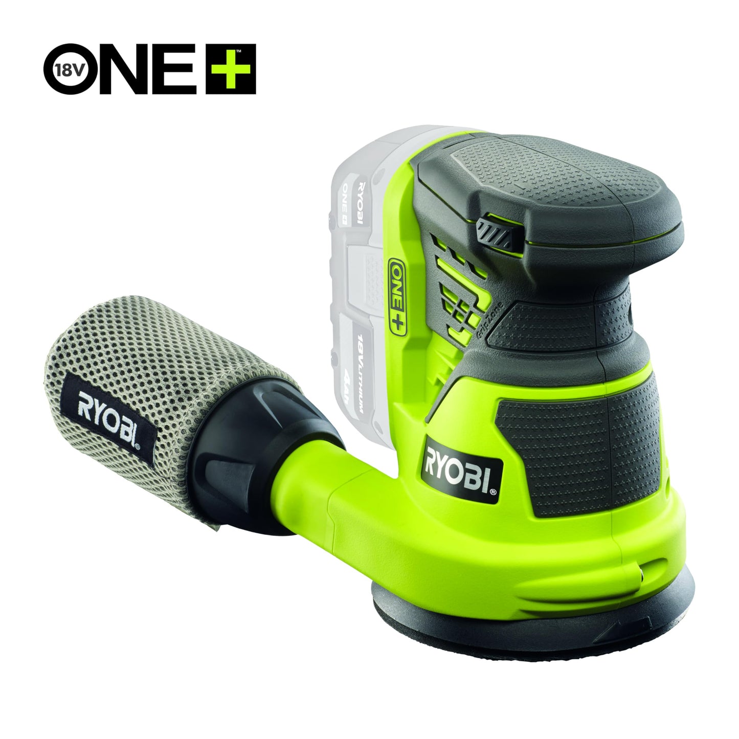 Ryobi R18ROS-0 Levigatrice Rotorbitale 18V ONE+, Batteria Non Inclusa, Diametro Disco 125mm, Velocità 10.000 Giri/Minuto, Diametro Orbita 2.5mm, 20.000 Oscillazioni al Minuto