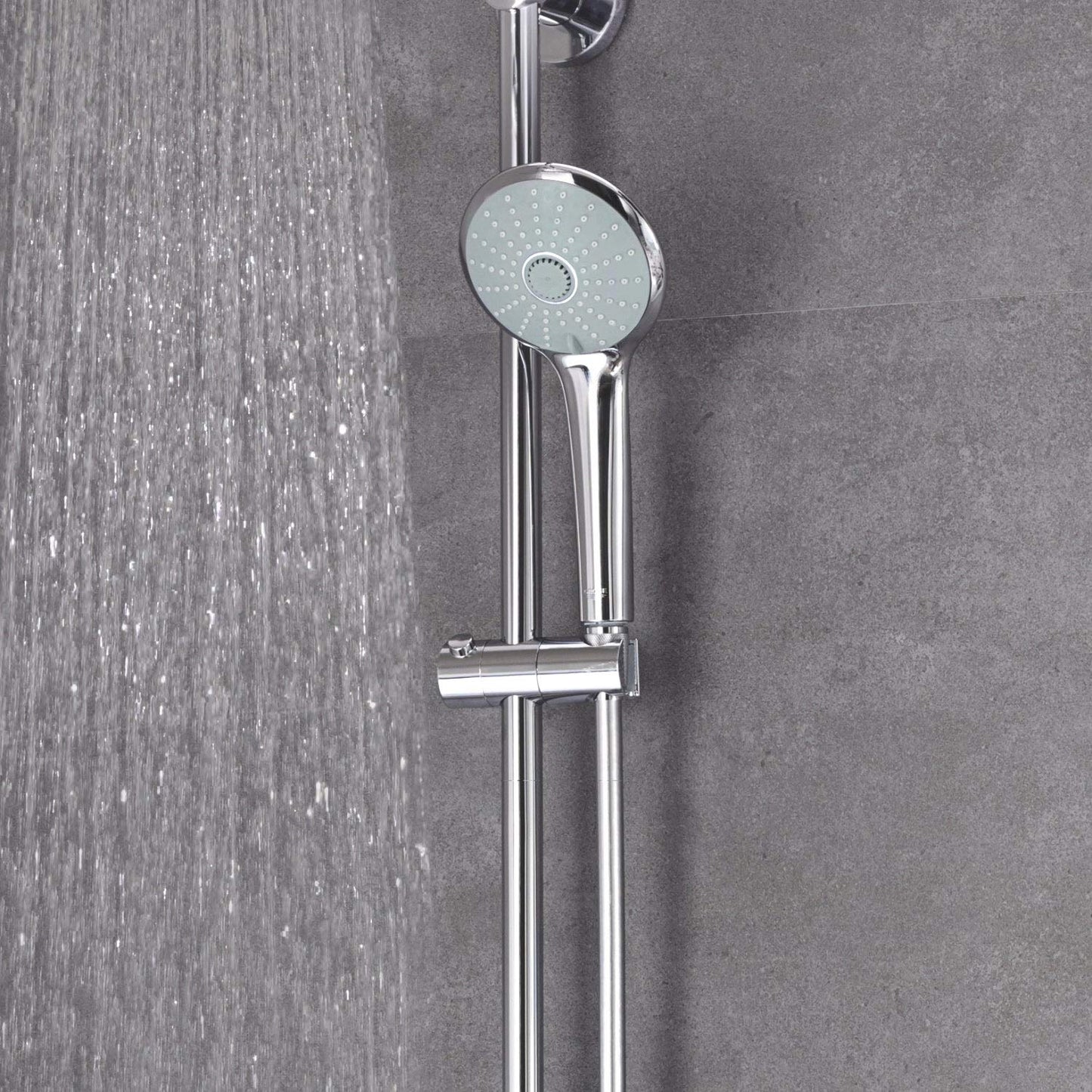 GROHE Euphoria 260 - sistema doccia (risparmio idrico, conversione per montaggio a parete, 3 modalità di spruzzo, antigraffio), cromo, 27421002, Ø 260 mm