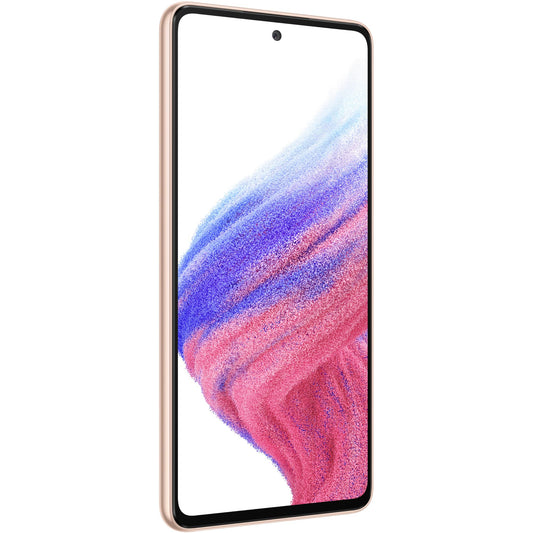 Samsung Galaxy A53 5G Smartphone Android, Display Infinity-O FHD+ Super AMOLED 6.5”, 8GB RAM e 256GB di memoria interna espandibile, Batteria 5.000 mAh, Awesome Peach (Versione Italiana)