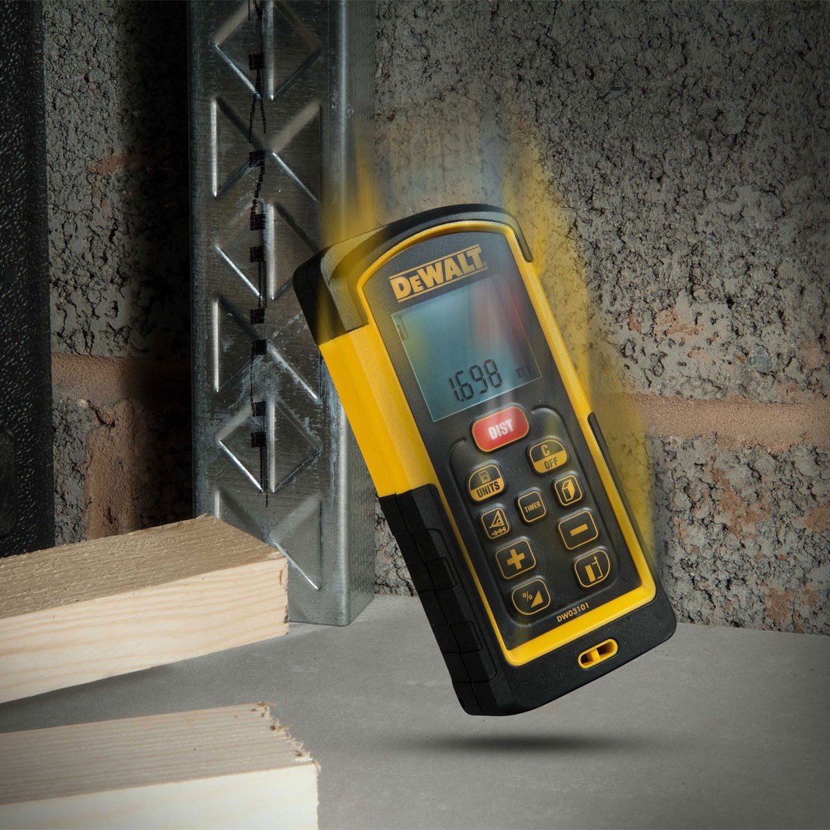 DeWalt Dw03101-xj, Misuratore di distanze laser 100 metri, Multicolore