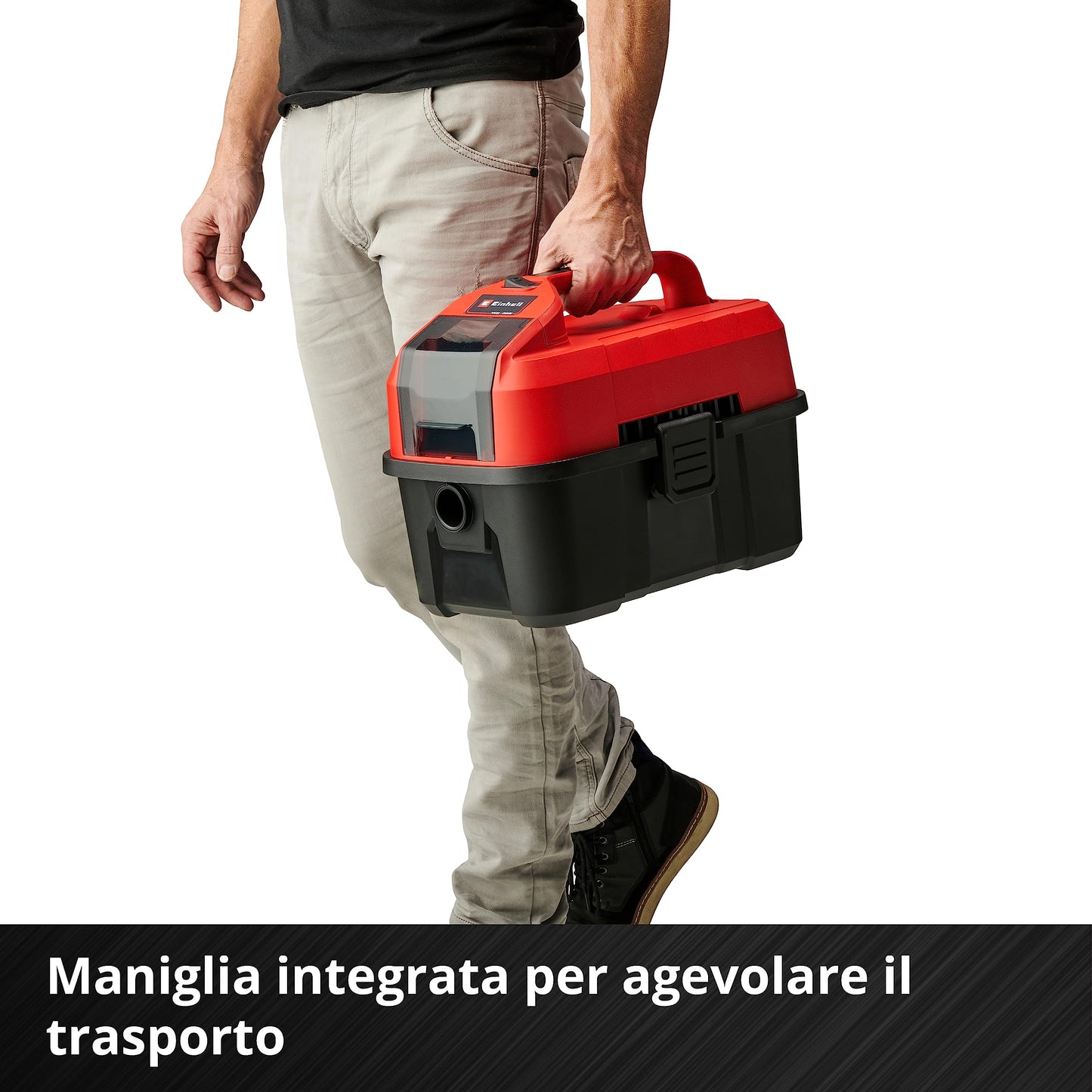 Einhell TE-VC 18/10 Li-Solo Aspirasolidi e liquidi Power X-Change (Vano 10 L, depressione 90 mbar, tubo fles. 2 m, accessoriato, senza batteria e caricabatteria)