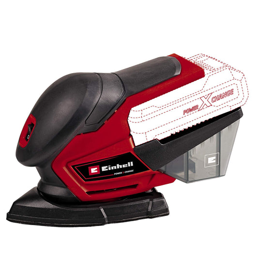 Einhell TE-OS 18/150 Li Solo Levigatrice orbitale a batteria Power X-Change (18V, oscillazioni al min. 24000,ampiezza oscillazioni 1.6 mm, Incl.6 fogli carta abrasiva,senza batteria e caricabatteria)