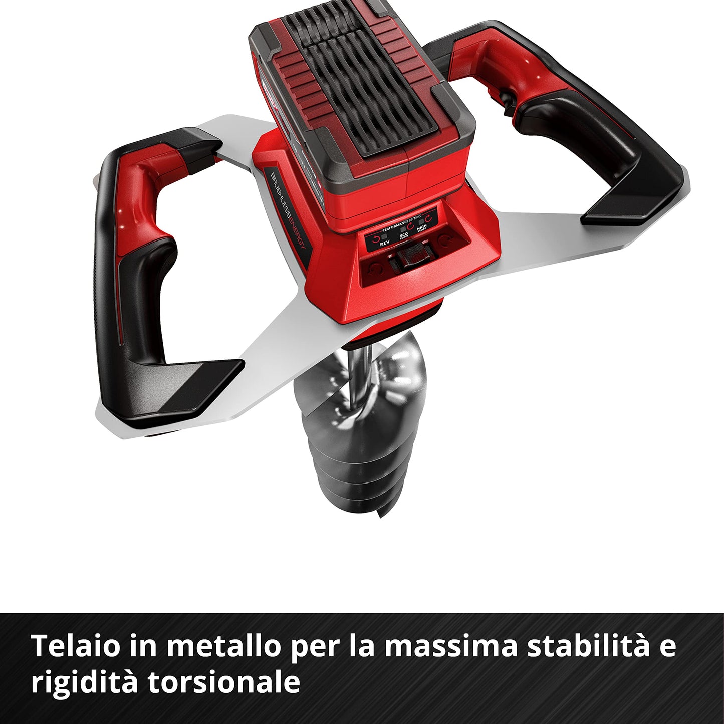 Einhell Trivella a batteria GP-EA 18/150 Li BL- Solo Power X-Change (ioni di litio, 18 V, motore senza spazzole, incl. punta per trivella Ø 150 mm, fornitura senza batteria e senza caricabatteria)