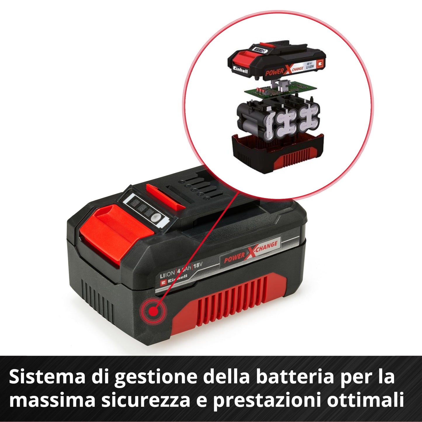 Einhell Originale PXC Twin Pack 4,0 Ah Batterie, 18 V, Per tutti i dispositivi Power X-Change, Gestione dinámica della batteria, cicli di ricarica ada), Confezione da 2, nessun caricabatterie