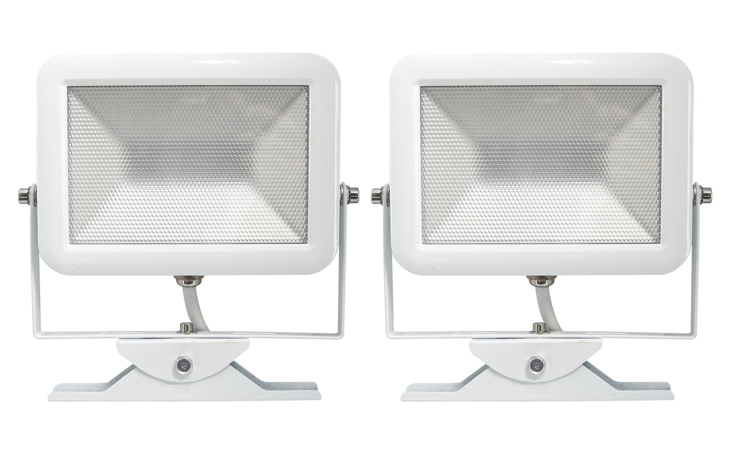 Electraline 92302 coppia 2x Proiettore Faretto Slim da Esterno, IP44 a LED con Sensore crepuscolare di Movimento, 10W, Bianco