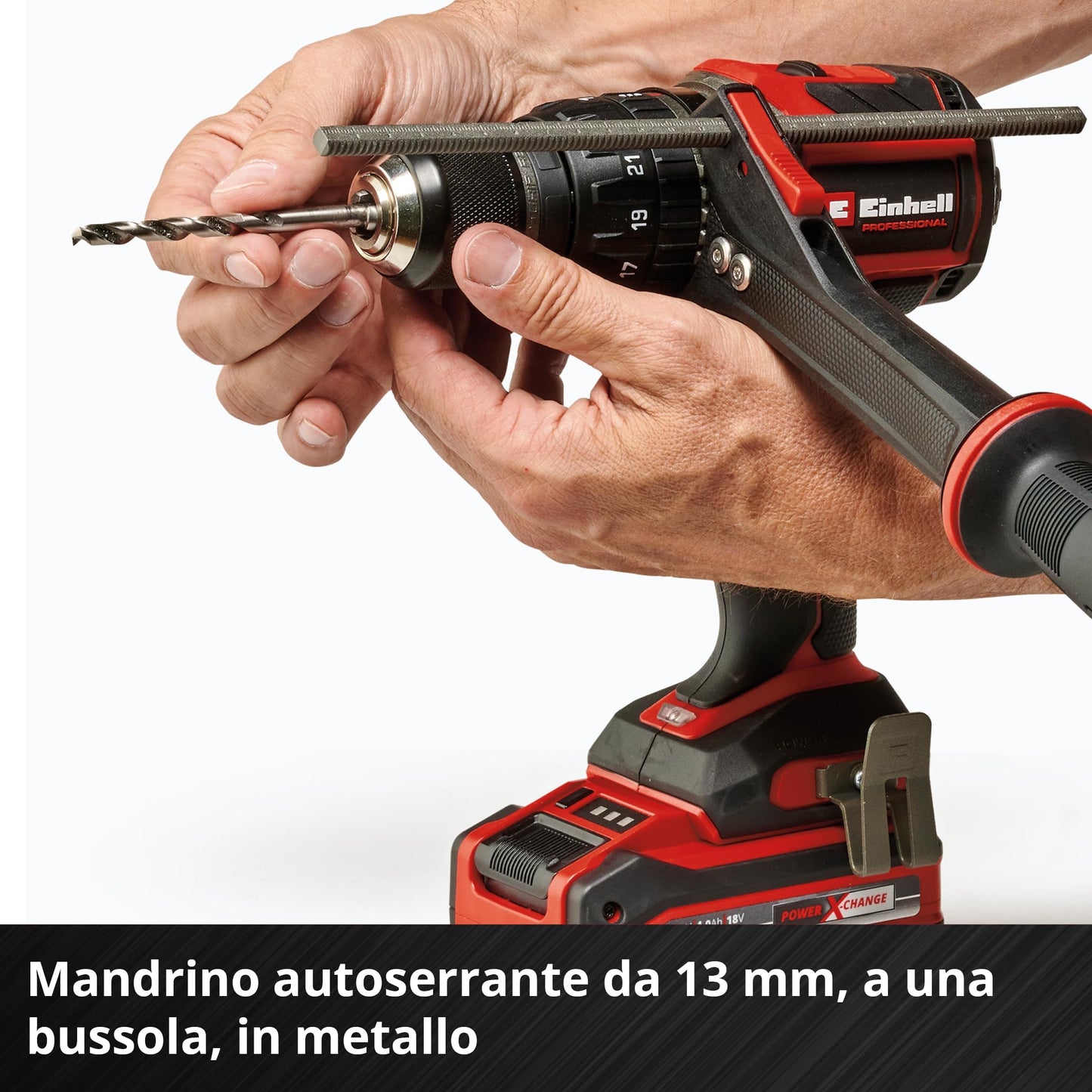 Einhell Professional Trapano a percussione a batteria TP-CD 18/120 Li BL-Solo Power X-Change (18 V, Brushless, 120 Nm, funzione percussione, mandrino 13 mm, 2 vie, senza batteria)