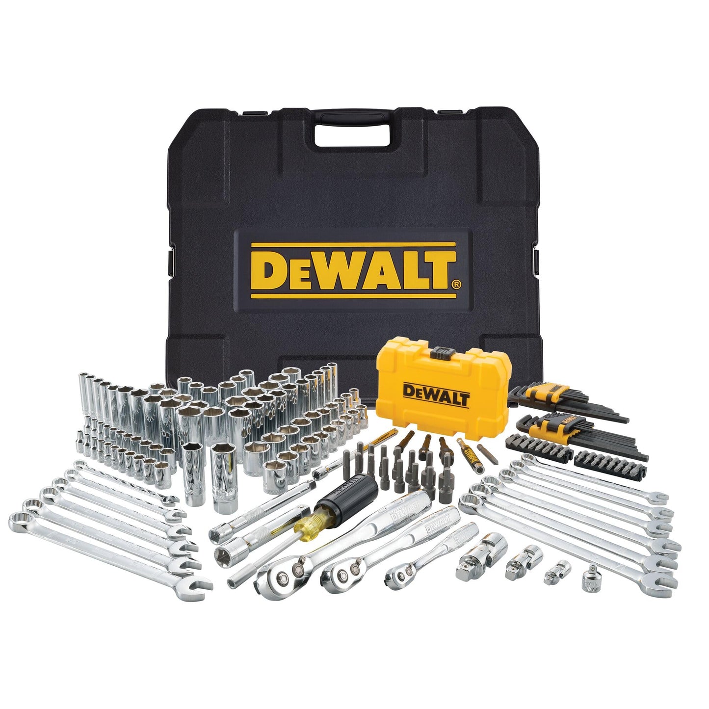 DEWALT DWMT73803 - Kit attrezzi meccanici e bussole, 168 pezzi