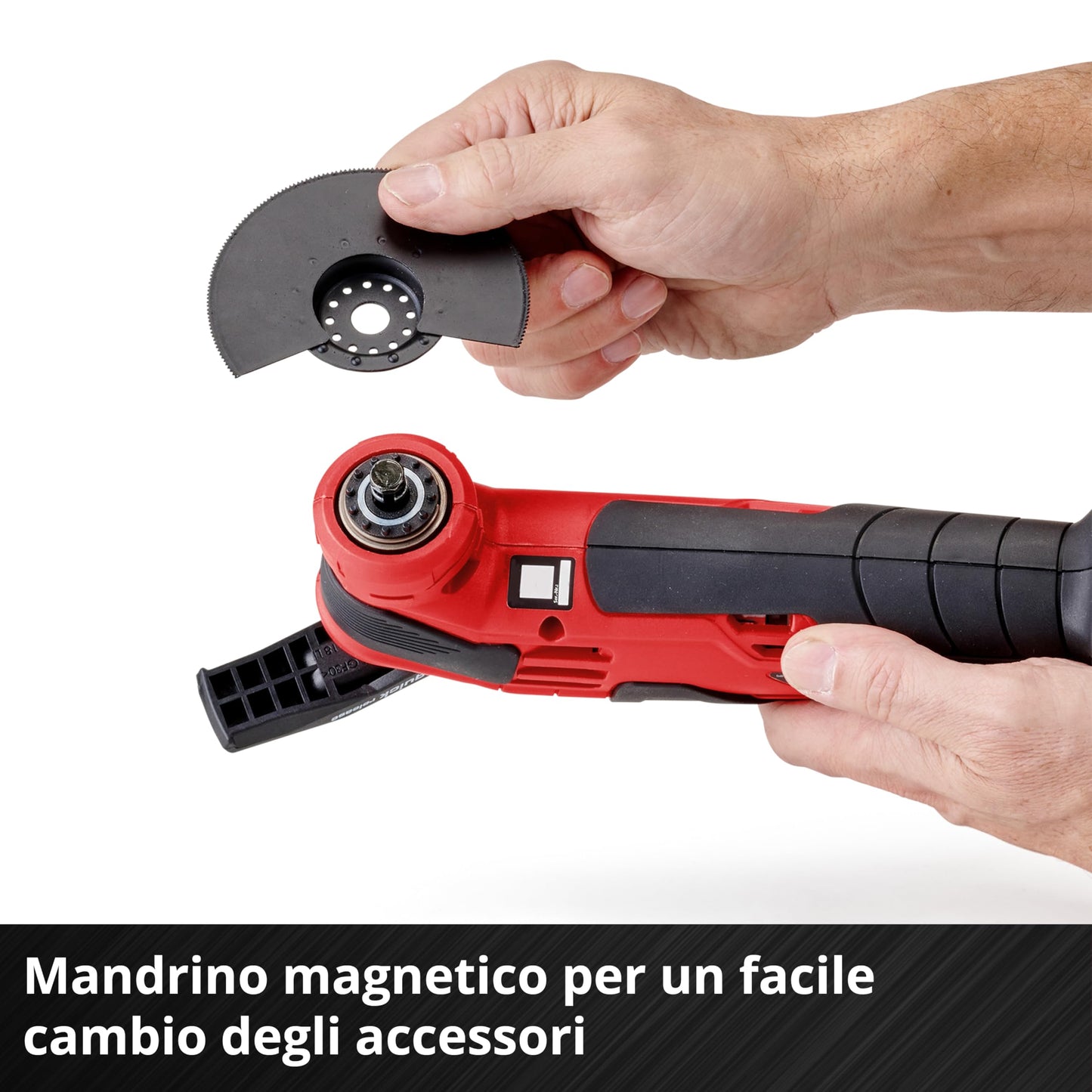 Einhell Utensile Multifunzionale a Batteria Varrito, Power X-Change (Li-Ion, 18 V, 11000-20000 min.-1, blocco rapido, portautensili regolabile in 12 posizioni) Nero/Rosso