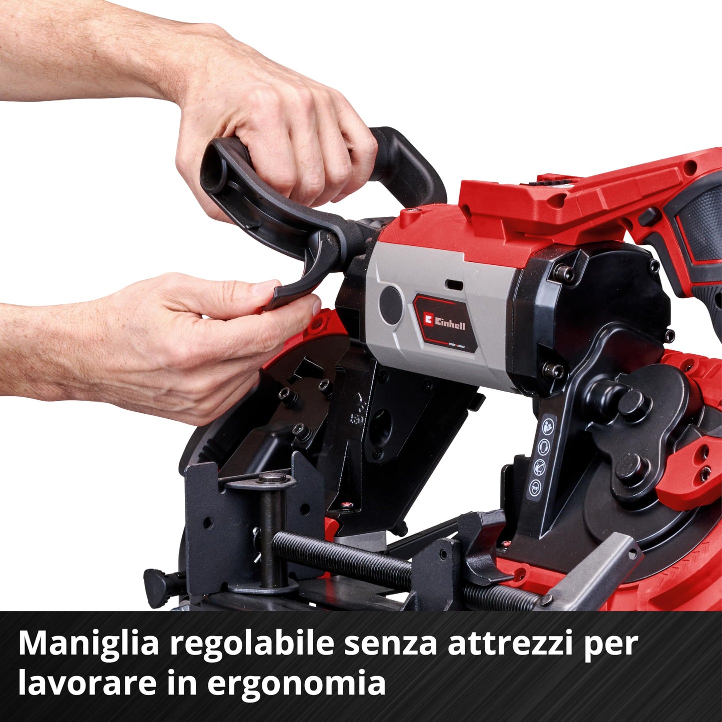 Einhell Sega a nastro per metallo a batteria TE-MB 18/127 U Li-Solo Power X-Change (18 V, altezza di taglio 115 mm, larghezza di taglio 127 mm, telaio inferiore, incl. 2 lame a nastro, senza batteria)