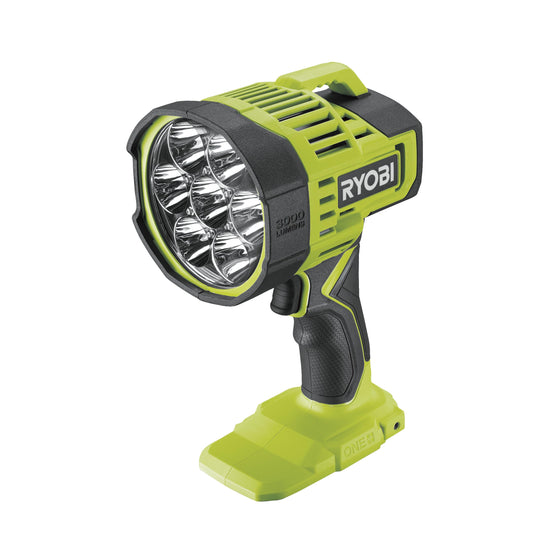 Ryobi RLS18-0 Torcia a Lunga Distanza 18V, Batteria Non Inclusa, per Medie e Lunghe Distanze, 3 Impostazioni di Luminosità