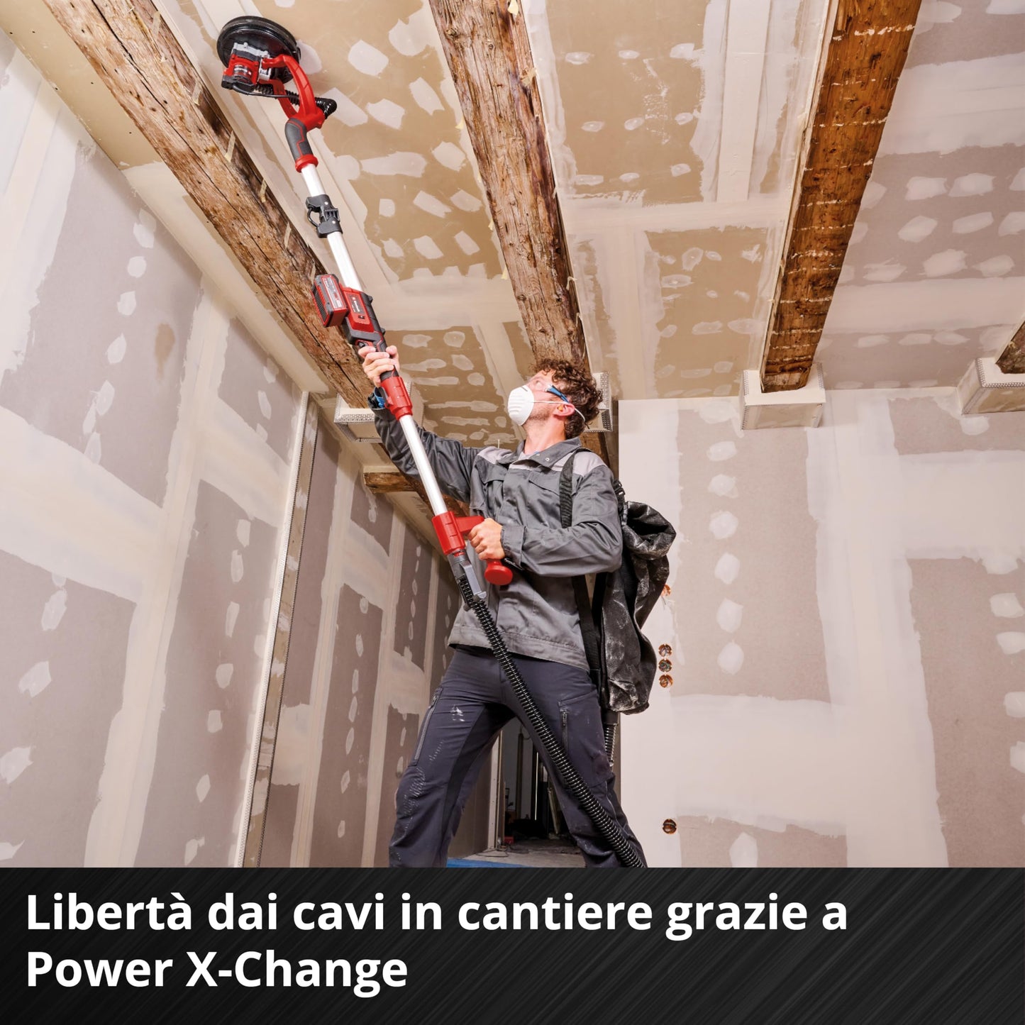 Einhell TE-DW 18/225 Li - Solo Levigatrice per muro a batteria Power X-Change (18 V, diam. Platorello 225 mm, Incl.6 fogli carta abrasiva e 1 rete abrasiva, valigetta, senza batteria e caricabatteria)