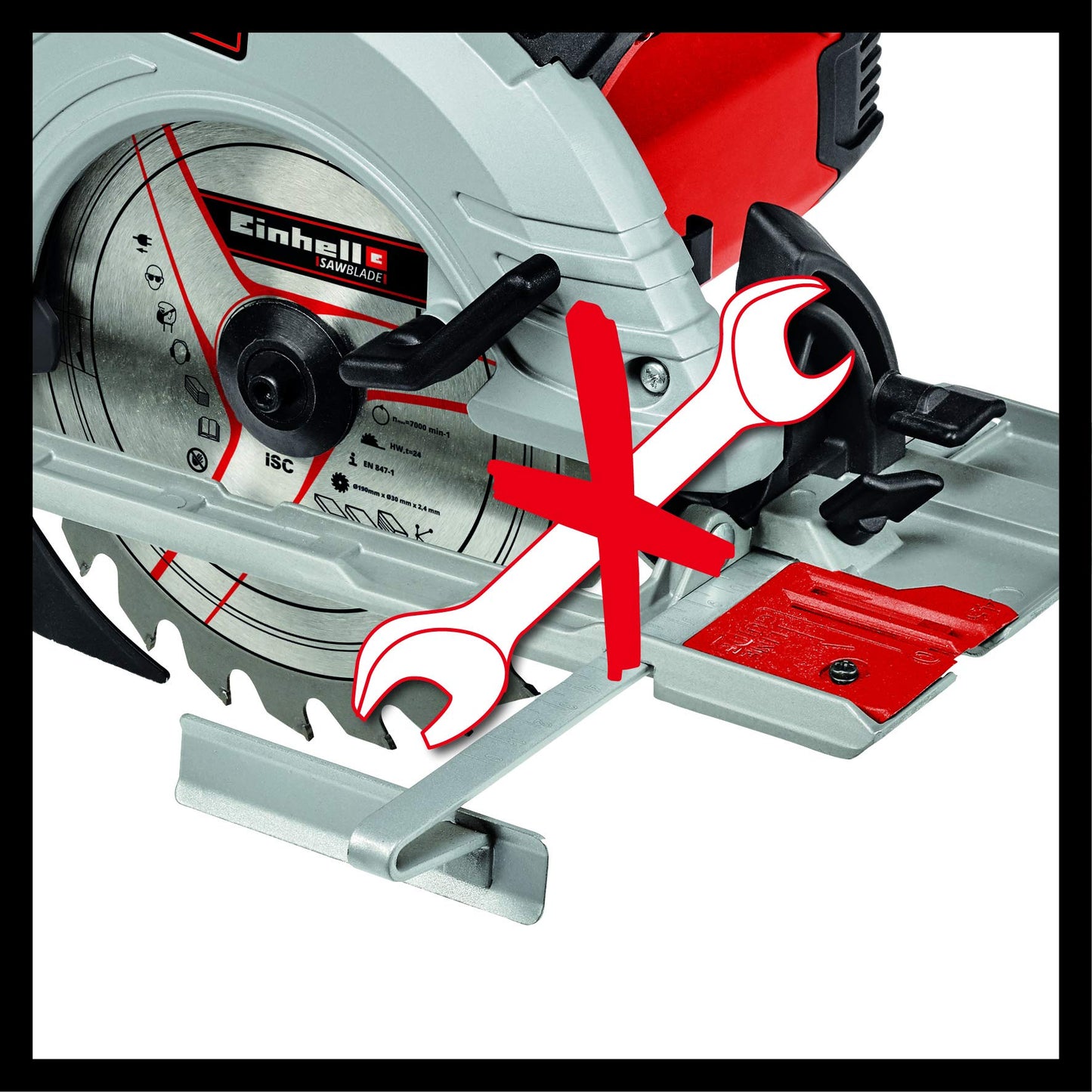 Einhell TE-CS 190/1 Sega circolare (tensione 230 V, 1500 W, giri al min. 5500, lama Ø190 x Ø30, taglio max 66 mm)