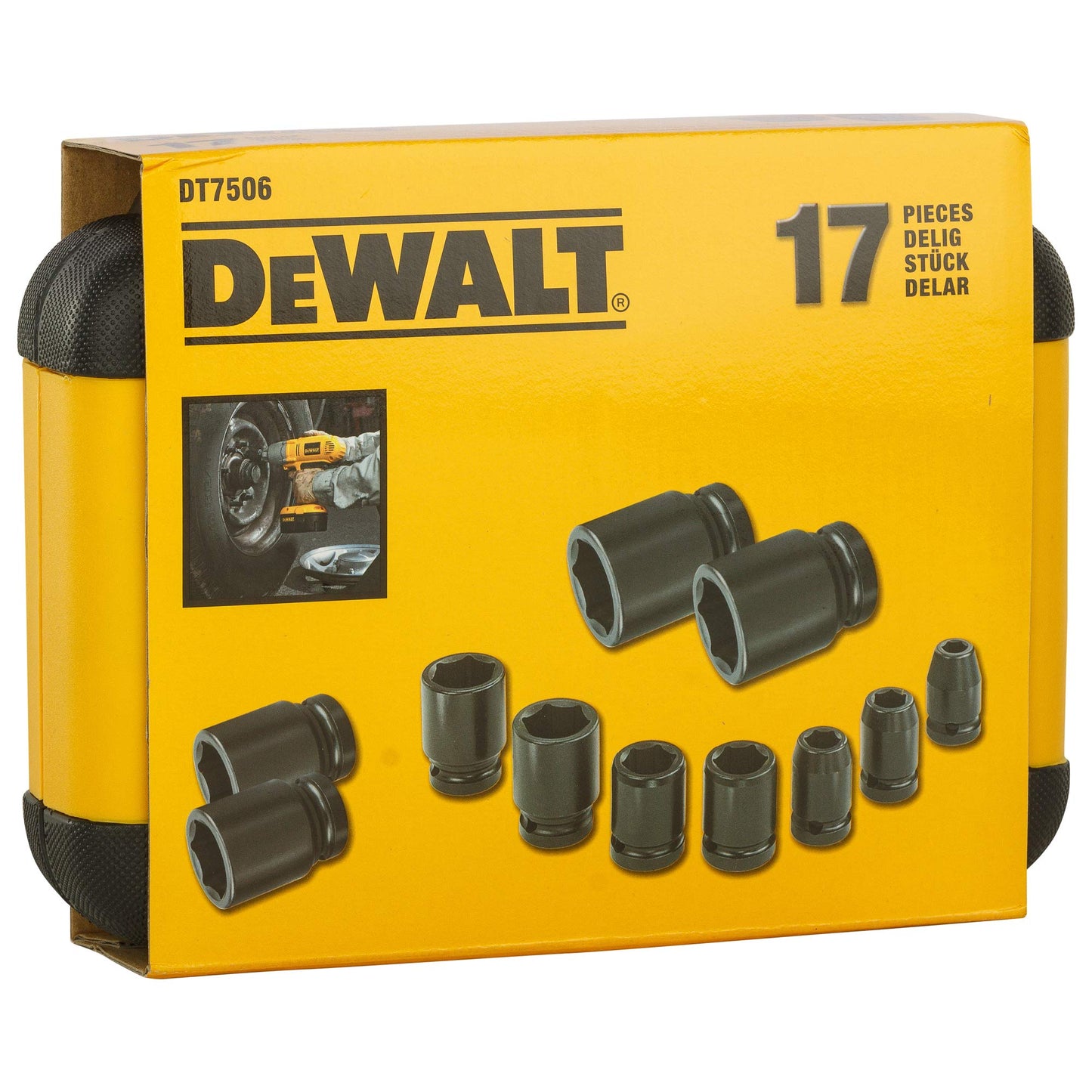 DEWALT SET DI BUSSOLE PER AVVITATORI A IMPULSI - attacco a 1/2" - Set 17 pezzi, DT7506-QZ