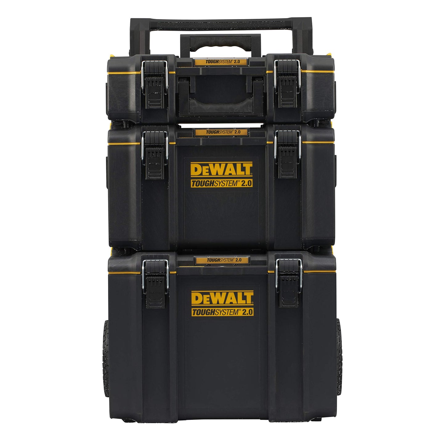 DEWALT DWST83402-1 - TOUGH SYSTEM TOWER - Kit composto da DS450 Vasca con ruote + DS300 Cassetta portautensili con vaschetta amovibile + DS150 Cassetta Organizer portaminuterie