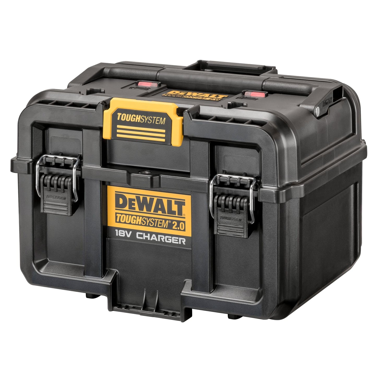 Dewalt Dwst83471-Qw 1/2 Tough System 2.0, Doppio Caricabatteria 4A con Carica Simultanea per Batteria Xr 18V, Flexvolt, Ventola Interna per Dissipazione Calore Quando Chiusa