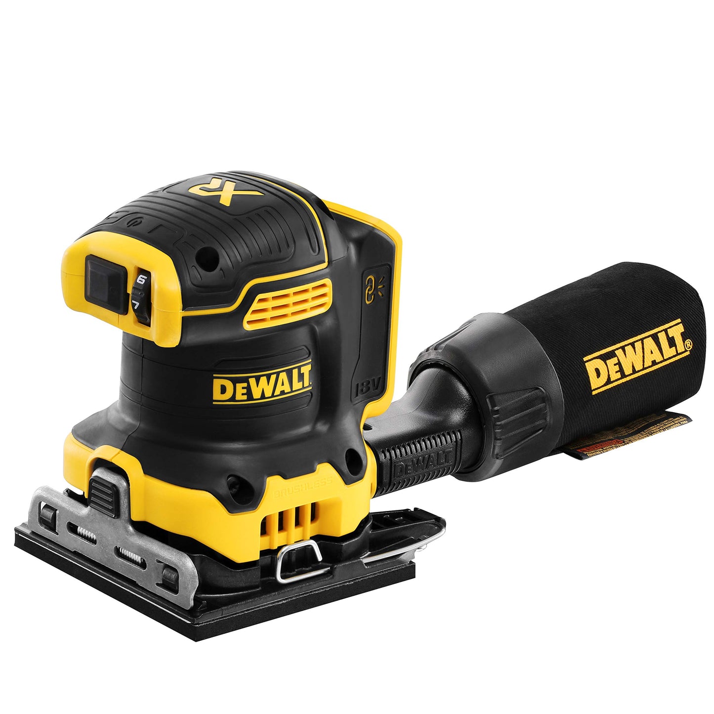 DEWALT Levigatrice orbitale 1/4 di foglio 18V, DCW200NT-XJ