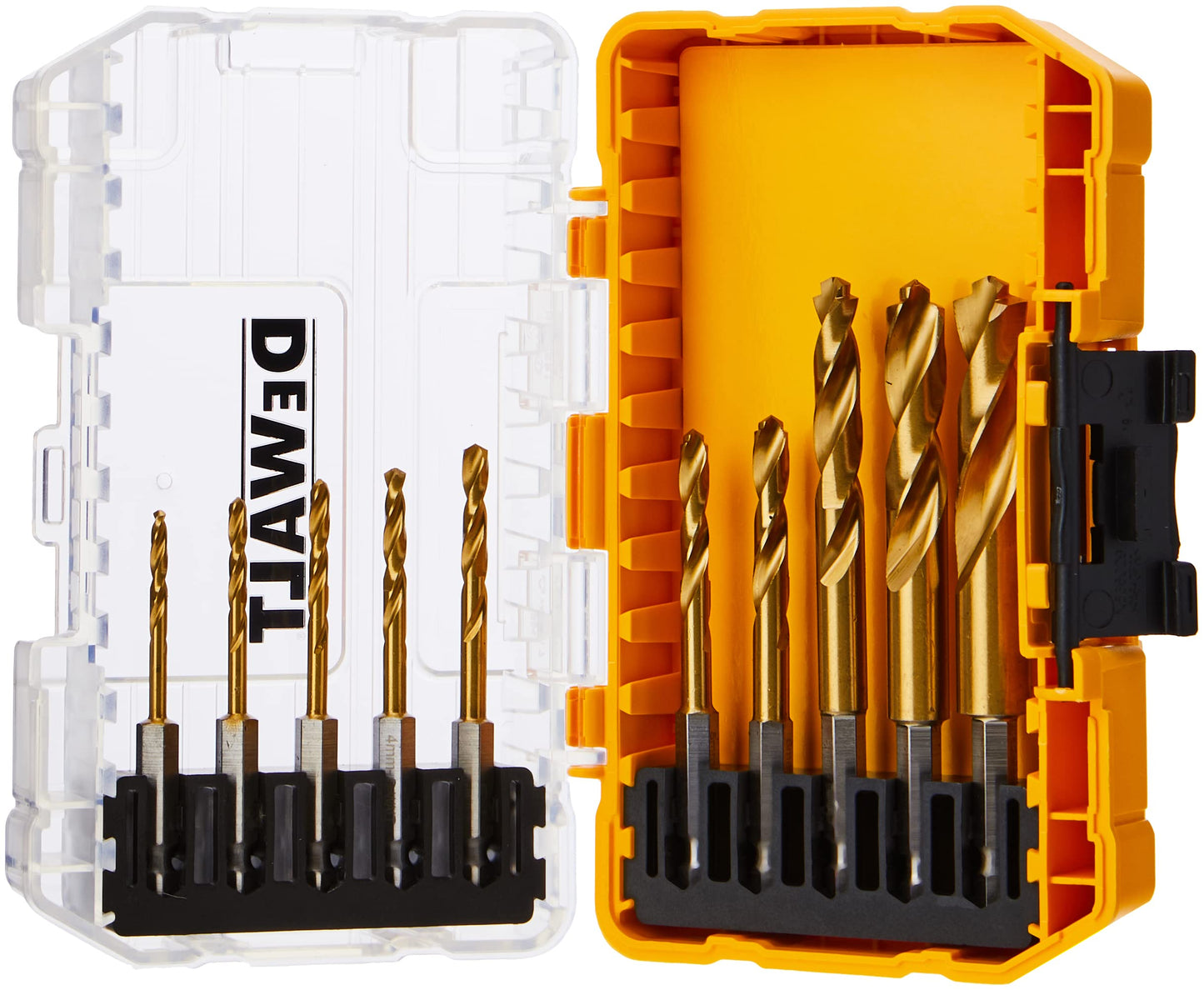 DEWALT DT50050-QZ Set 10 Punte Impact Titanium per Avvitatore a Impulsi, Attacco 1/4, in Cassetta, 3, 3.2, 3.5, 4, 4.5, 5, 6, 8, 10, 12 mm