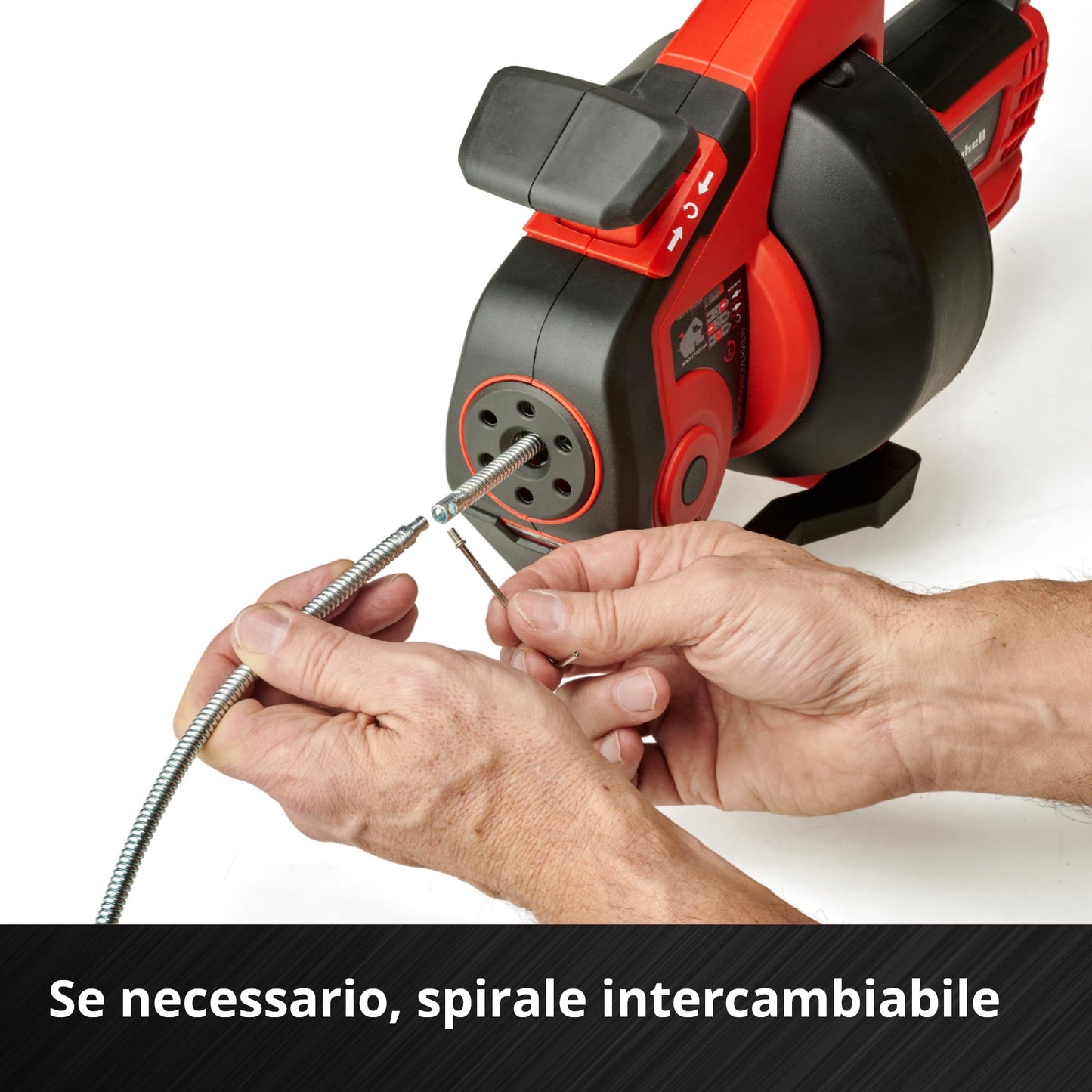 Einhell Detergente per tubi a batteria TE-DA 18/760 Li-Solo Power X-Change (18 V, Li-Ion, spirale di pulizia lunga 7,6 m, adatto per tubi di diametro 16-55 mm, fornito senza batteria e caricatore)