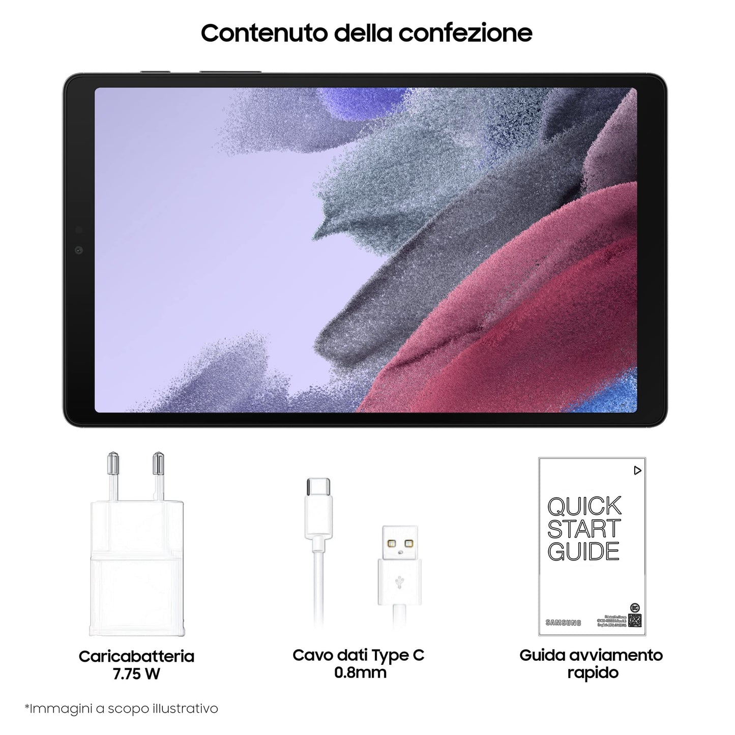 Samsung Galaxy Tab A7 Lite, 8.7 Pollici, Wi-Fi, RAM 4 GB, Memoria 64 GB, Tablet Android 11, Gray, [Versione italiana] 2021