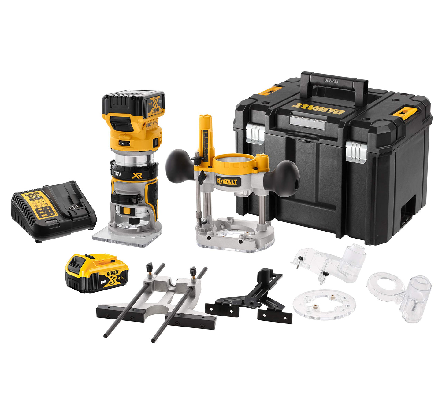 DEWALT Elettrofresatrice con adattatore per base fissa, DCW604P2-QW