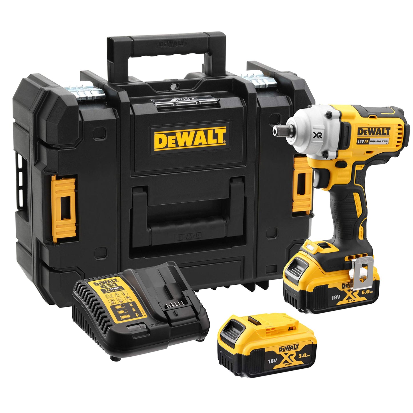 DEWALT DCF894P2-QW Avvitatore ad impulsi attacco 1/2” 18V - DOTAZIONE: 2 batterie XR Litio 5.0Ah, caricabatterie, valigetta TSTAK.