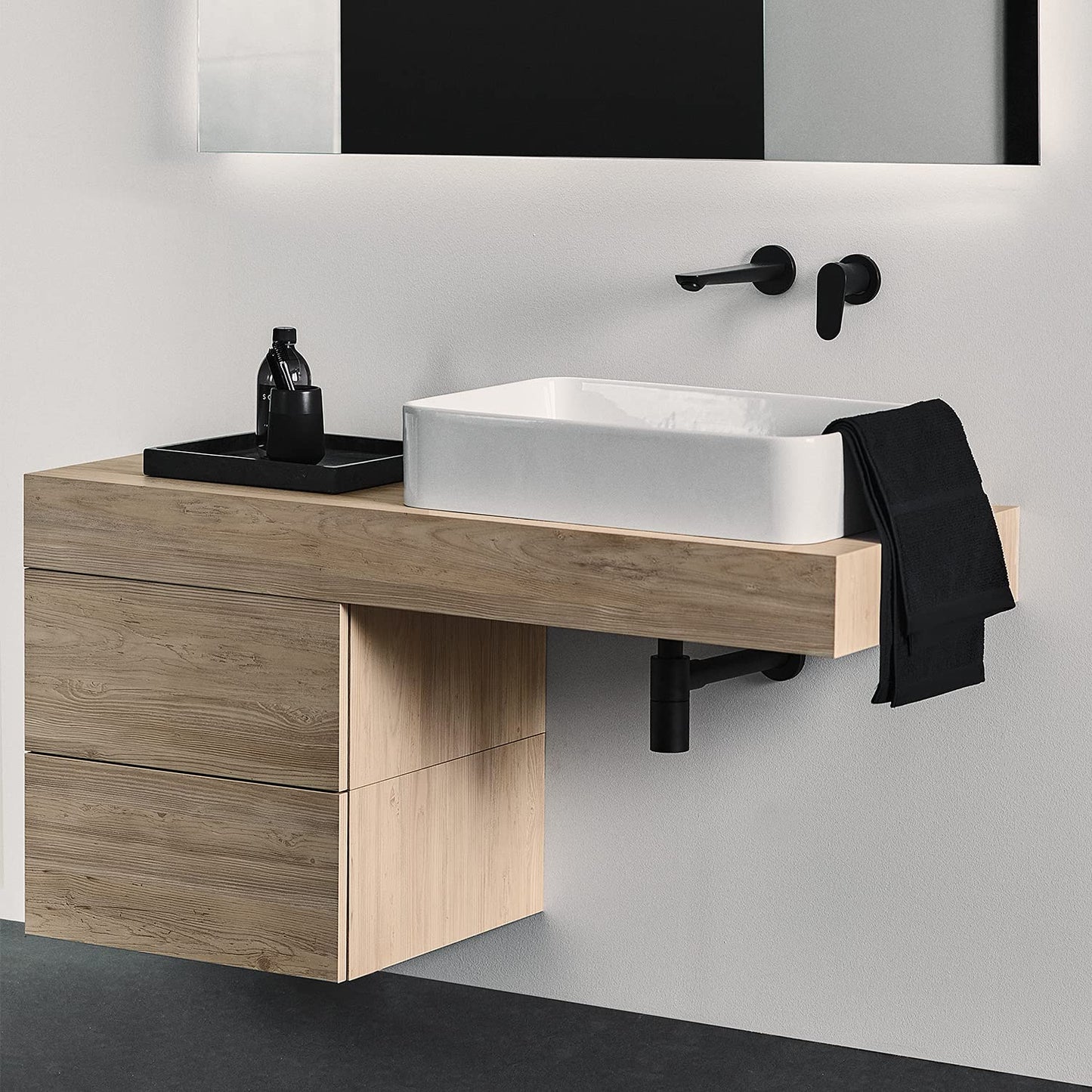 Ideal Standard - Cerafine O Miscelatore Monocomando per Lavabo da Parete, Nero Seta