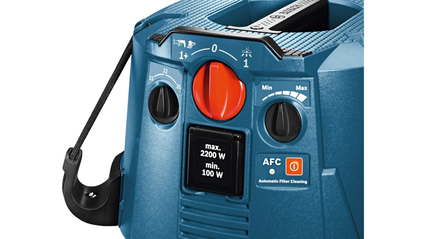 Bosch Professional Aspiratore Industriale Gas 35 M Afc (Motore da 1200 Watt, Serbatoio da 35 Litri, Tubo Flessibile 5 M)