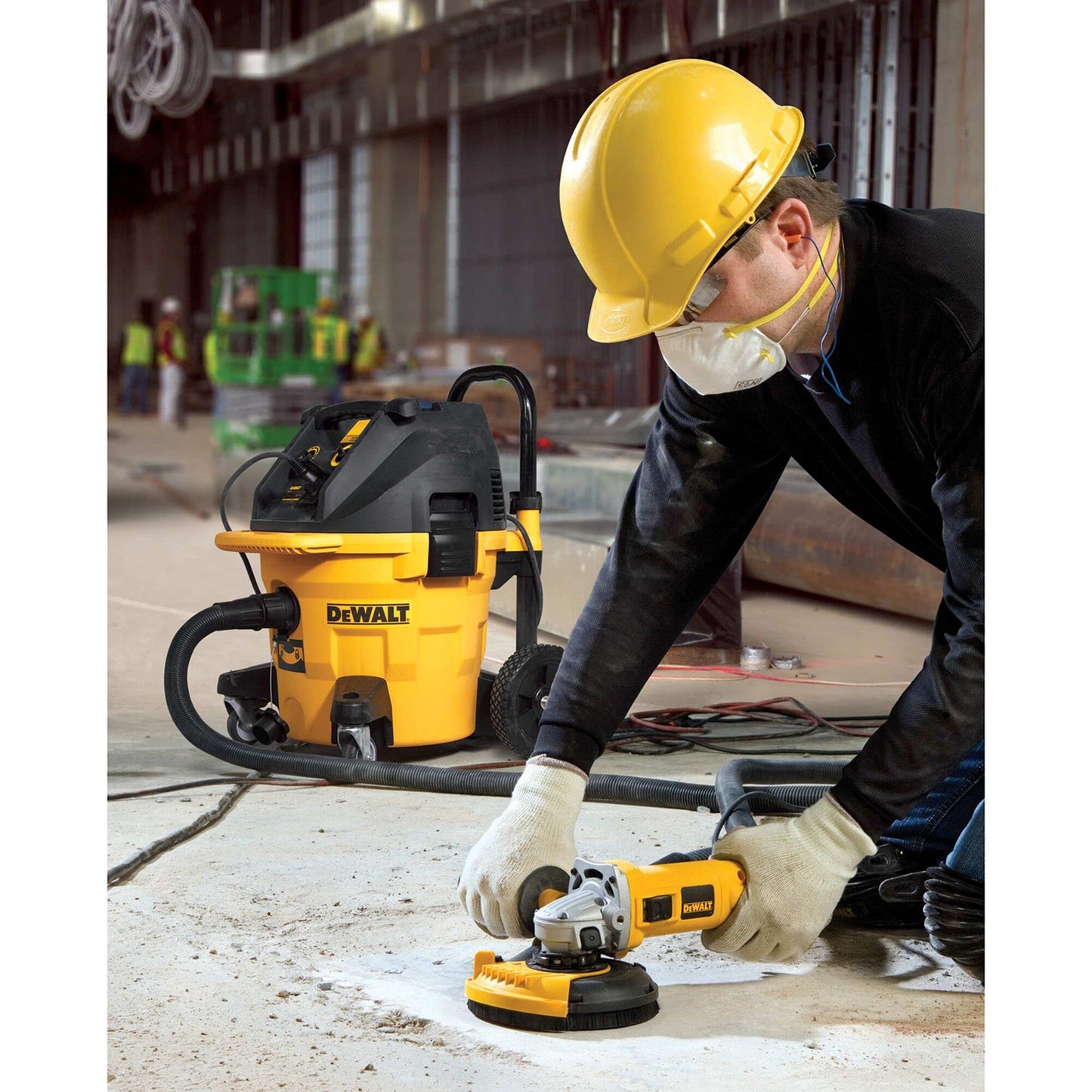 DEWALT Cuffia di aspirazione con spazzole per levigatura di superfici, DWE46150-XJ