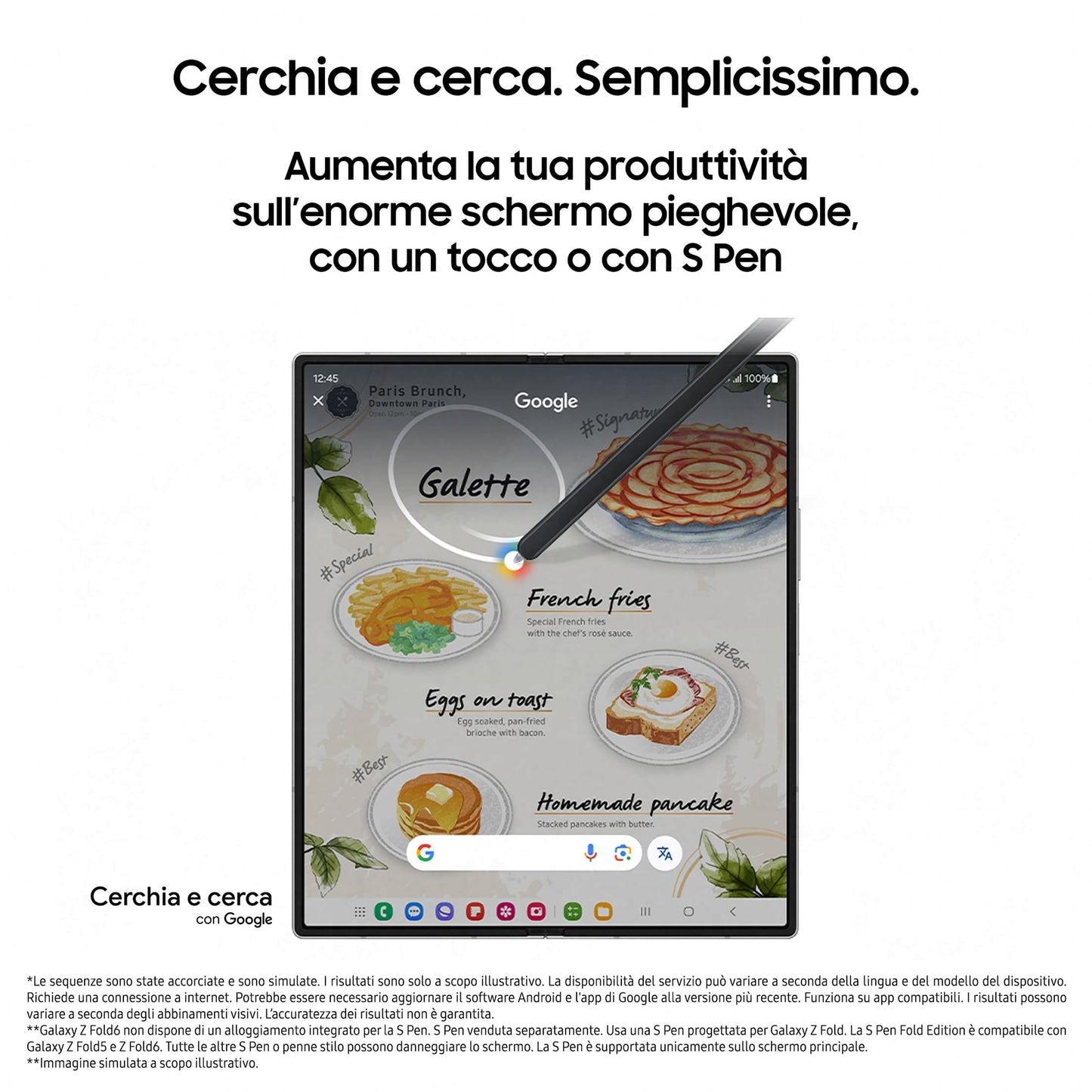 Samsung Galaxy Z Fold6 Smartphone AI pieghevole, Caricatore Incluso, RAM 12GB, 512GB, Dual SIM, Display 6,3"/7,6" Dynamic AMOLED 2X, Batteria a lunga durata, Silver Shadow 2024 [Versione italiana]