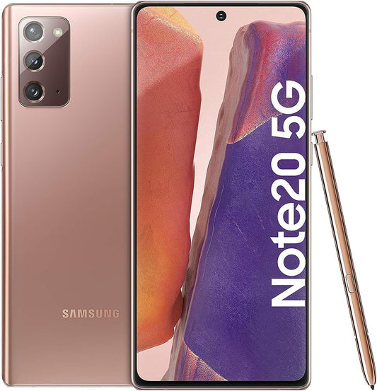 Samsung Galaxy Note20 Smartphone 5G, 256GB, Display 6.7" Super AMOLED Plus FHD+, 3 fotocamere, RAM 8GB, Batteria 4300 mAh, Dual Sim + eSim, Android 10 to 13 - [Versione Italiana] (256 GB + 5G, Bronze)