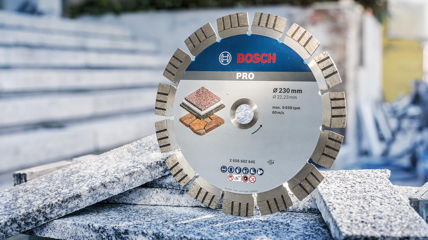 Bosch Professional Disco diamantato Best for Stone, per pietra, 230 x 22, 23 x 2, 4 x 15 mm, accessorio per smerigliatrice angolare