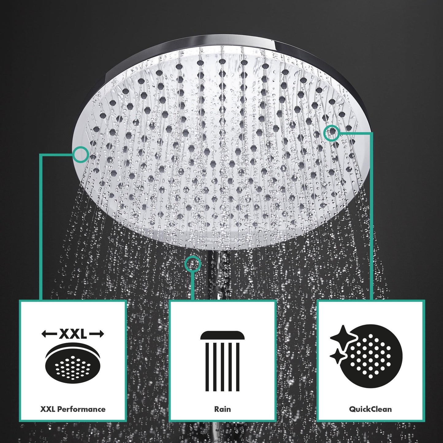 hansgrohe Crometta S - Colonna doccia con miscelatore monocomando, Sistema doccia (⌀ 240 mm) con rubinetto, doccetta (2 getti), tubo, asta e soffione doccia tondo, cromo, 27269000