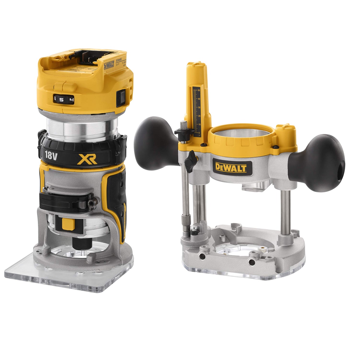 DEWALT Elettrofresatrice con adattatore per base fissa, DCW604P2-QW