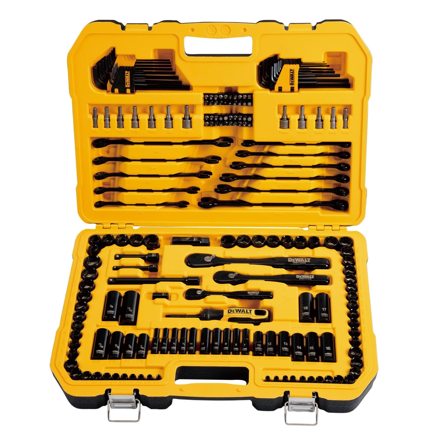 DEWALT Drive Socket Set for Mechanics, Black Chrome Polish, 184-Piece (DWMT45184)