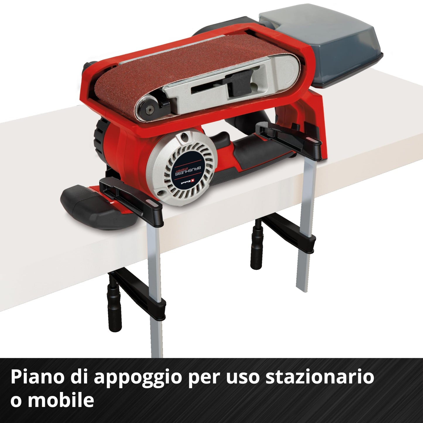 Einhell Levigatrice a batteria TP-BS 18/457 Li BL-Solo Power X-Change (18 V, batterie agli ioni di litio, motore Brushless, incl. 3 nastri abrasivi a grana 80 da 457x75 mm, senza batt. e caricabatt.)