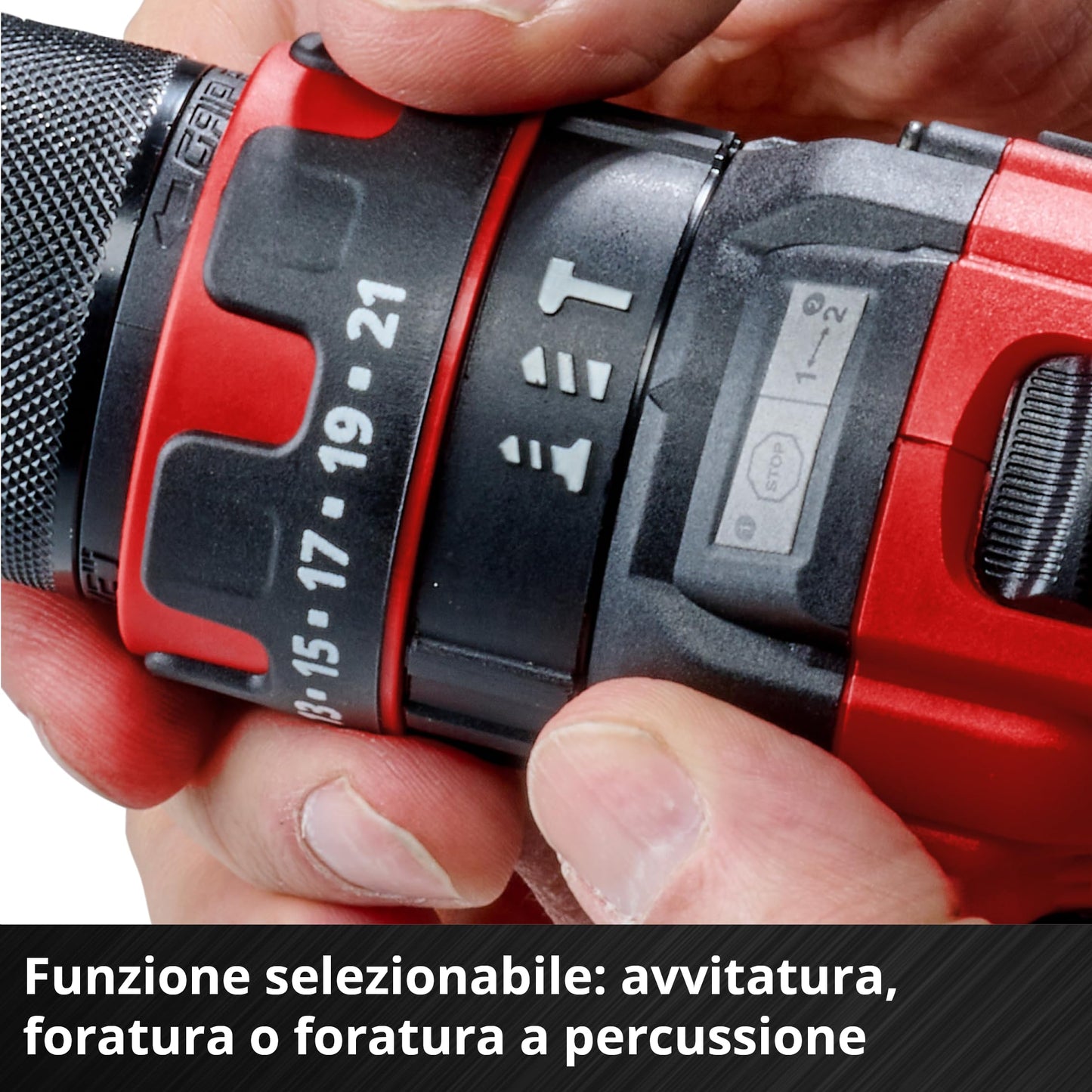 Einhell Trapano a percussione a batteria TE-CD 18/44 Li-i (1x2,5Ah) Power X-Change (18 V, 44 Nm, funzione percussione, mandrino in metallo 13 mm, 2 velocità, batteria da 2,5 Ah e caricabatterie)