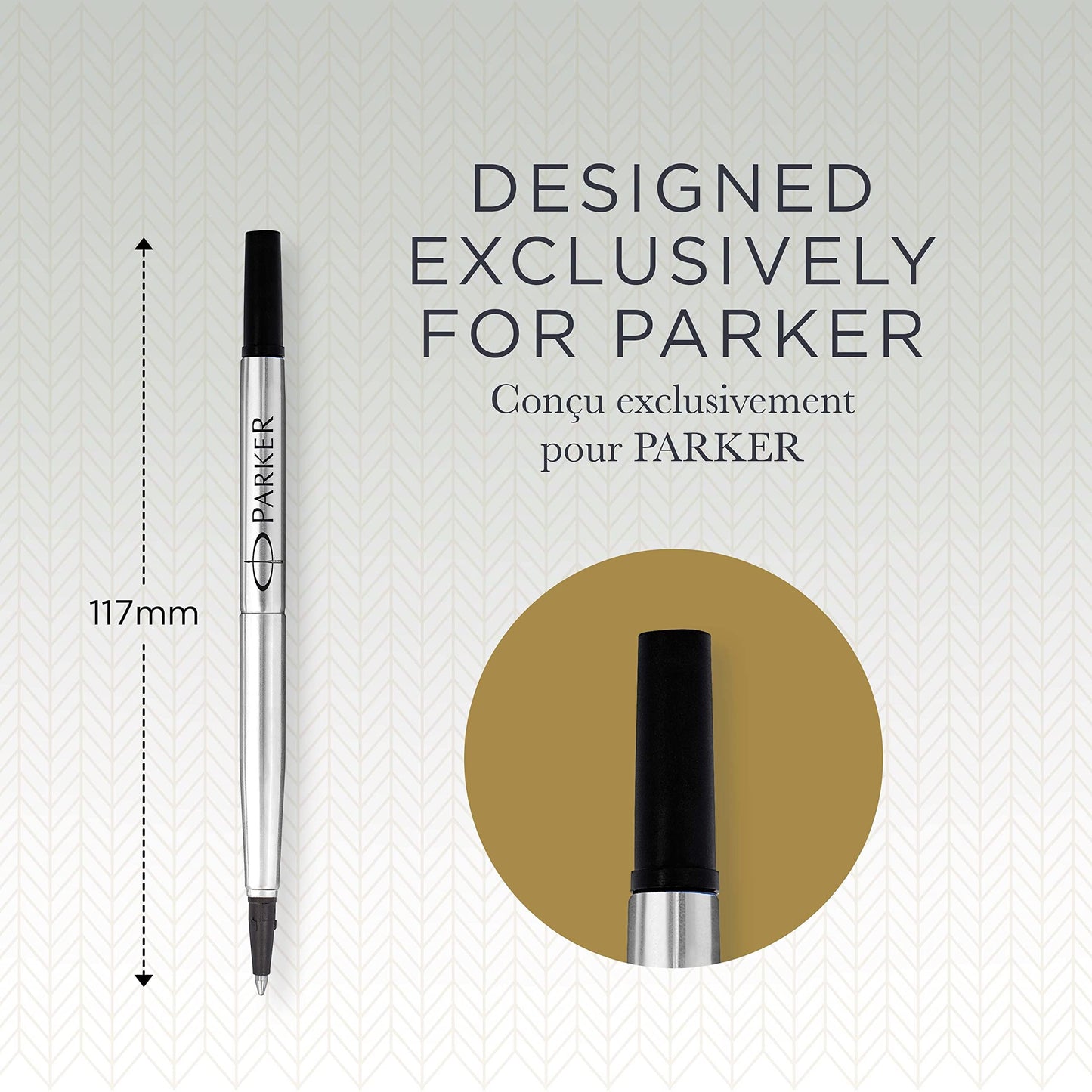 PARKER IM penna roller | Nero opaco con finiture nere | Punta fine con ricarica di inchiostro nero | Confezione regalo & ricarica per penna roller, punta media, nero, confezione da 2