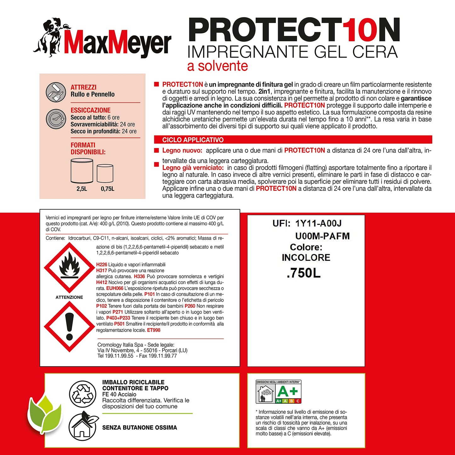 MAXMEYER PROTEC10N IMPREGNANTE A SOLVENTE 0,75L INCOLORE